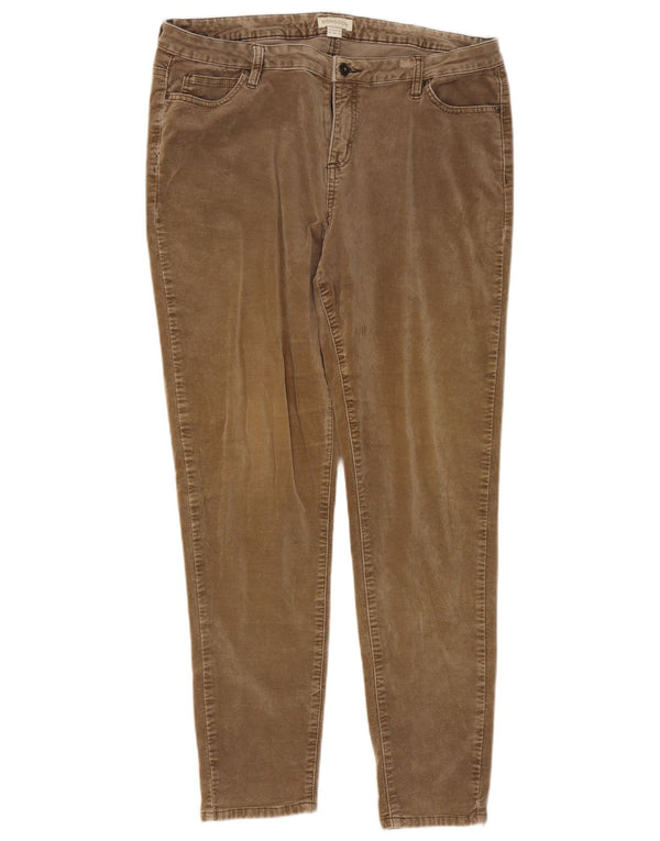 Monsoon Γυναικείο Skinny Velvet Casual Παντελόνι UK 18 XL W38 L30 Beige βαμβακερό