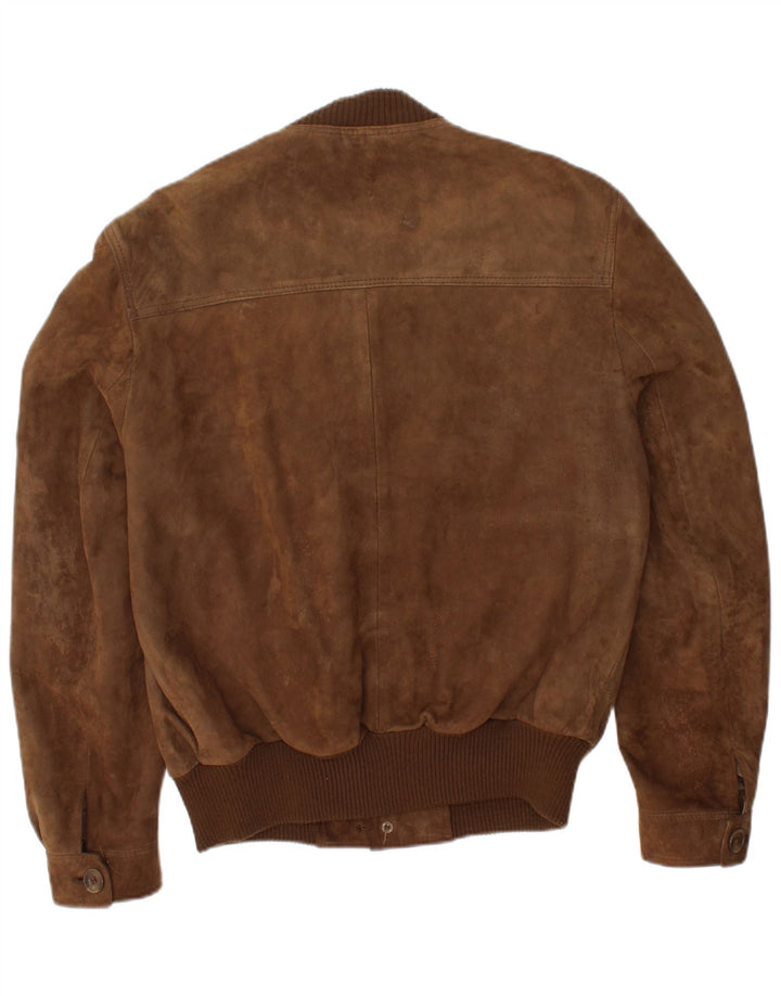 VINTAGE Ανδρικό Suede Bomber Jacket IT 44 XS Καφέ