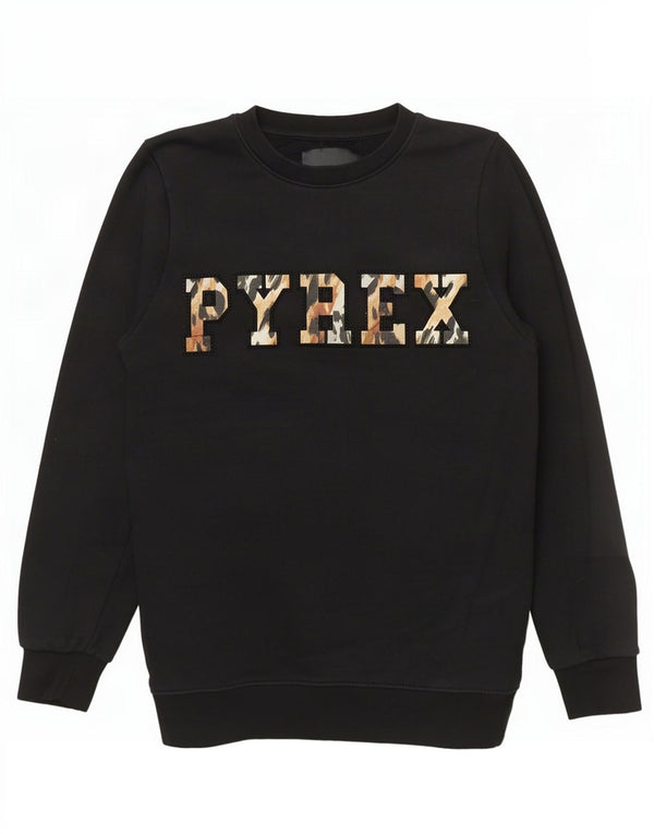 Γυναικείο Φούτερ Pyrex Graphic Jumper UK 6 XS Μαύρο βαμβακερό