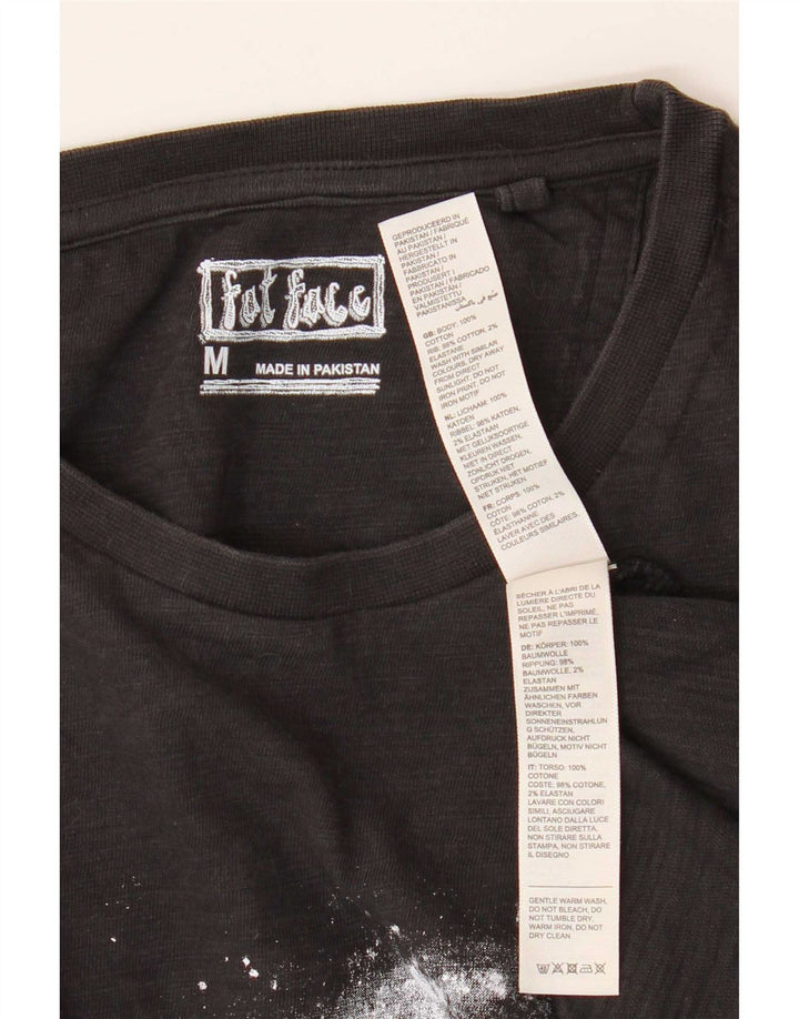Ανδρικό γραφικό T-Shirt Fat Face Top Μεσαίο μαύρο βαμβακερό