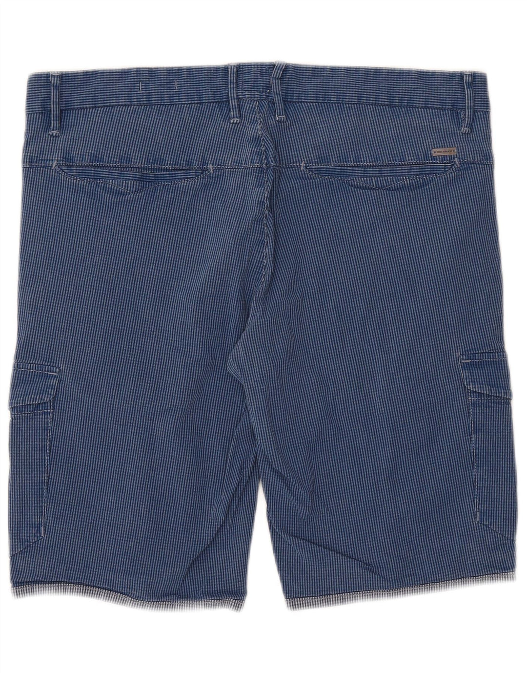 Ανδρικό σορτς Cargo Hugo Boss EU 48 Medium W34 Μπλε βαμβακερό Gingham