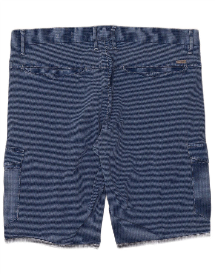 Ανδρικό σορτς Cargo Hugo Boss EU 48 Medium W34 Μπλε βαμβακερό Gingham