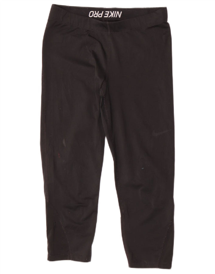 Nike Γυναικεία κολάν Capri UK 12 Μεσαίου Μαύρου Πολυεστέρα