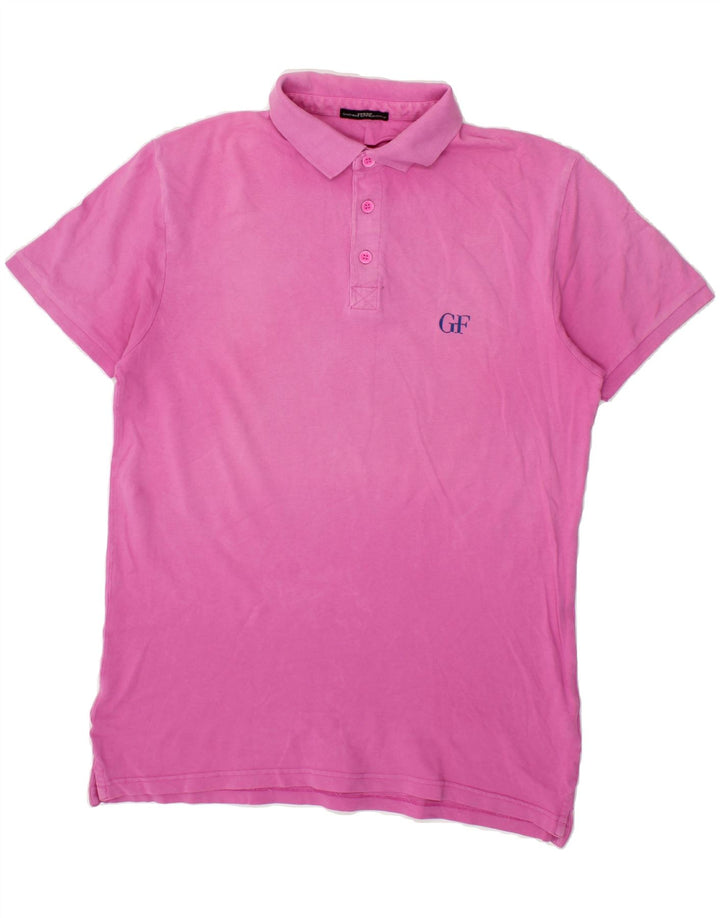 GIANFRANCO FERRE Mens Polo Shirt Medium Pink Cotton Vintage Gianfranco Ferre and Second-Hand Gianfranco Ferre from Messina Hembry 