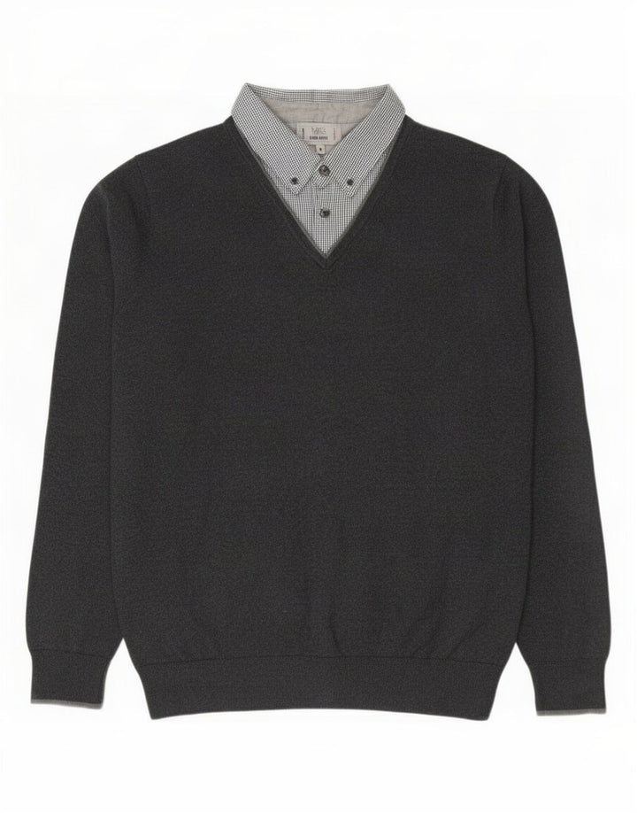 Marks & Spencer Ανδρικό πουλόβερ με κανονική εφαρμογή Polo Neck Jumper Μεσαίο γκρι