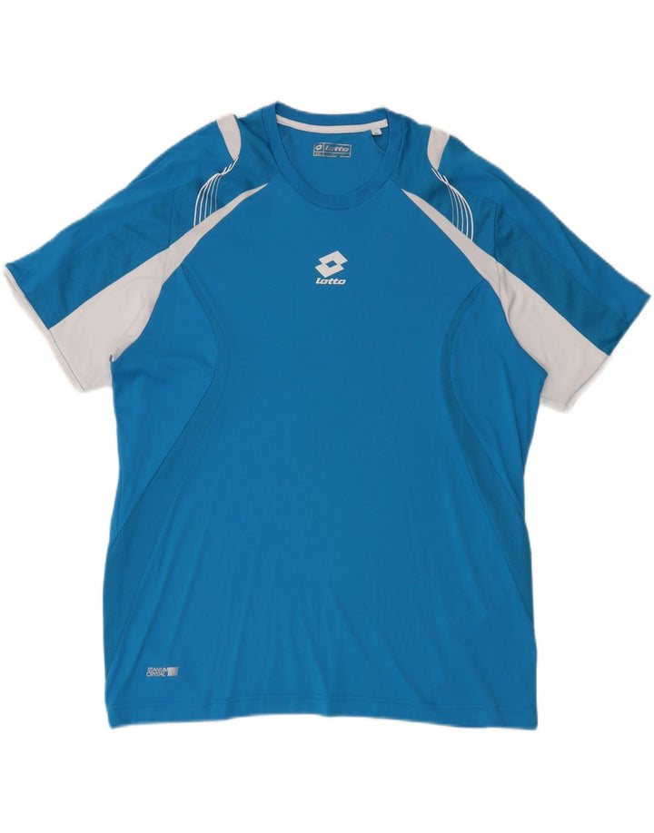 Ανδρικό T-Shirt Lotto Top 2XL Blue Colourblock Πολυεστέρας