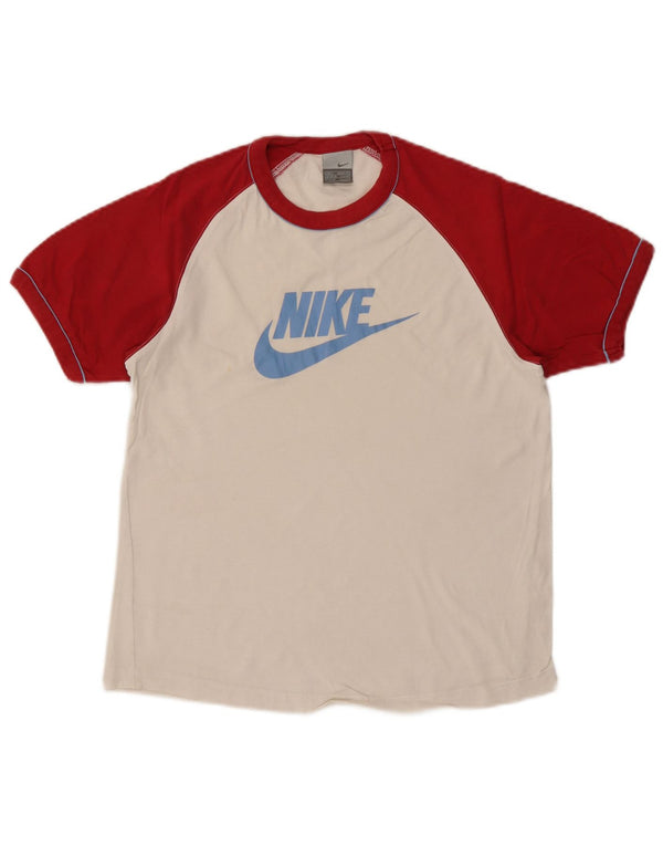 Ανδρικό γραφικό μπλουζάκι NIKE Top UK 36/38 Small White Colourblock