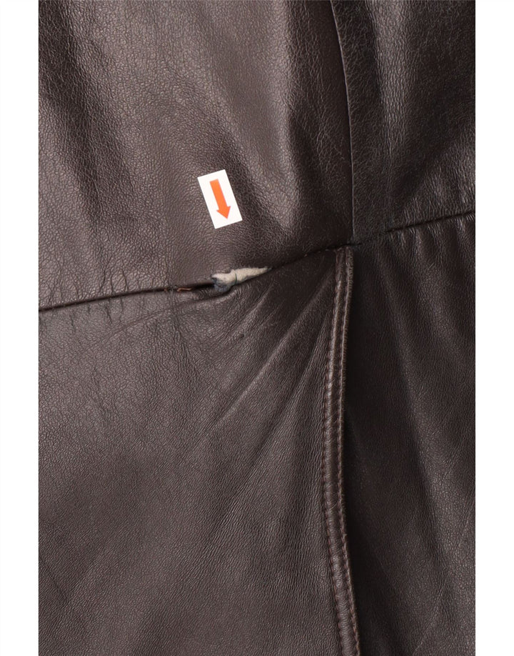 MAX MOSER Ανδρικό Δερμάτινο Παλτό IT 56 3XL Καφέ Δερμάτινο