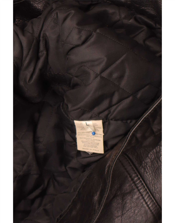Vintage Ανδρικό Δερμάτινο Μπουφάν UK 40 Large Μαύρο