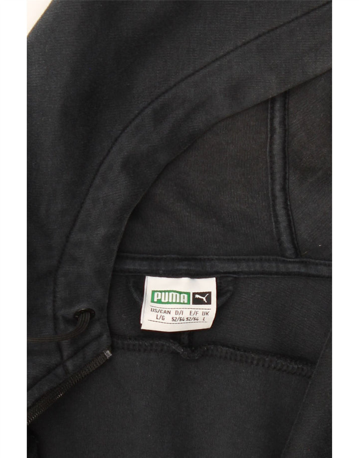 PUMA Mens Zip Hoodie Sweater Large Black Cotton Vintage Puma and Second-Hand Puma from Messina Hembry 