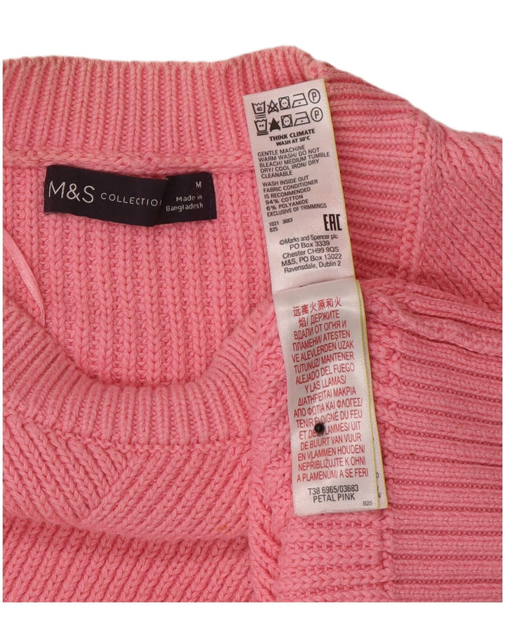 Marks & Spencer Γυναικείο πουλόβερ με λαιμόκοψη UK 14 Medium Pink