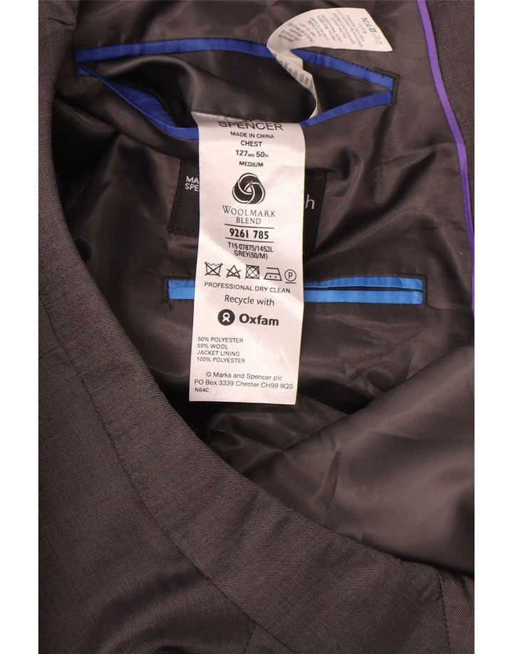 Marks & Spencer Ανδρικό μπουφάν σακάκι με 2 κουμπιά UK 50 3XL Grey Polyester