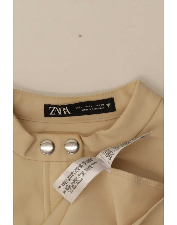 Zara Γυναικείο Φόρεμα με θήκη UK 14 Large Beige Polyamide