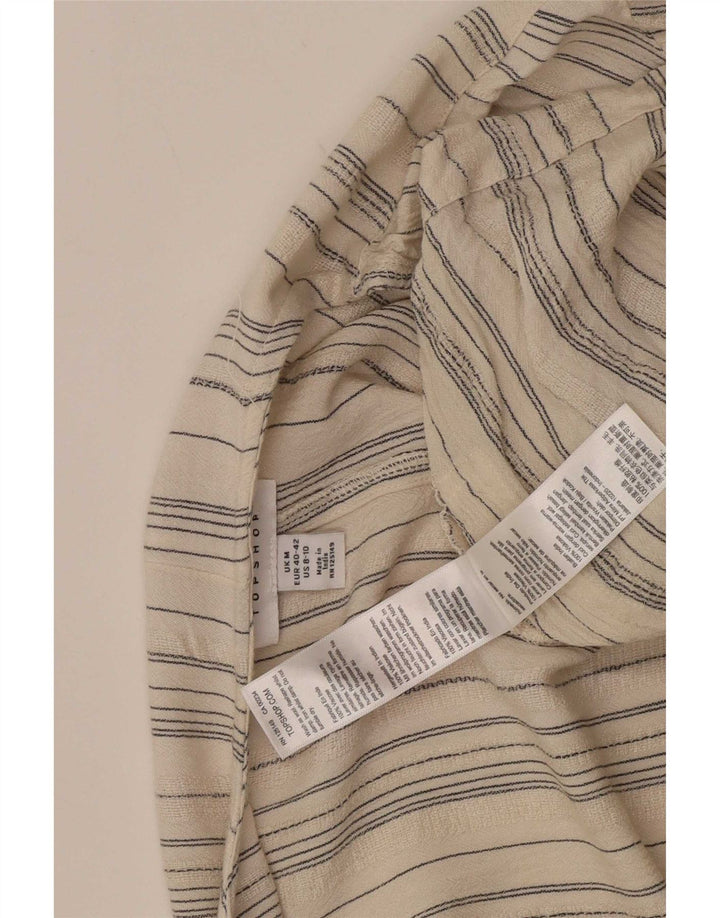 Topshop Γυναικείο Playsuit UK 12 Medium Beige ριγέ βισκόζη