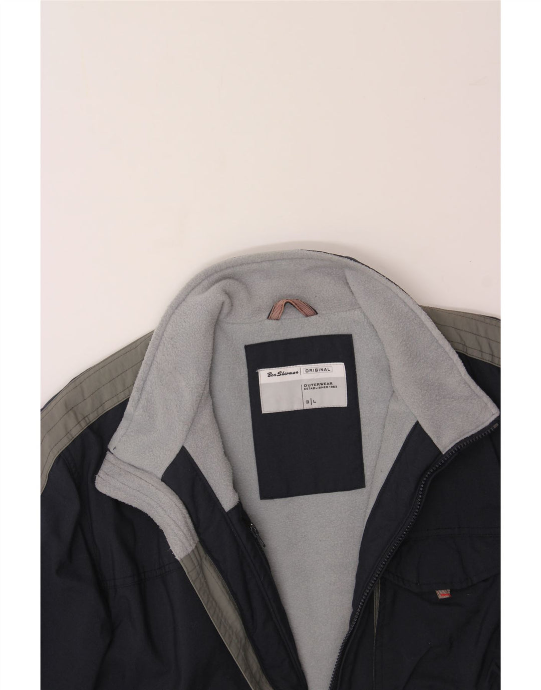 BEN SHERMAN Ανδρικό μπουφάν αντιανεμικό UK 40 Large Navy Blue Colourblock