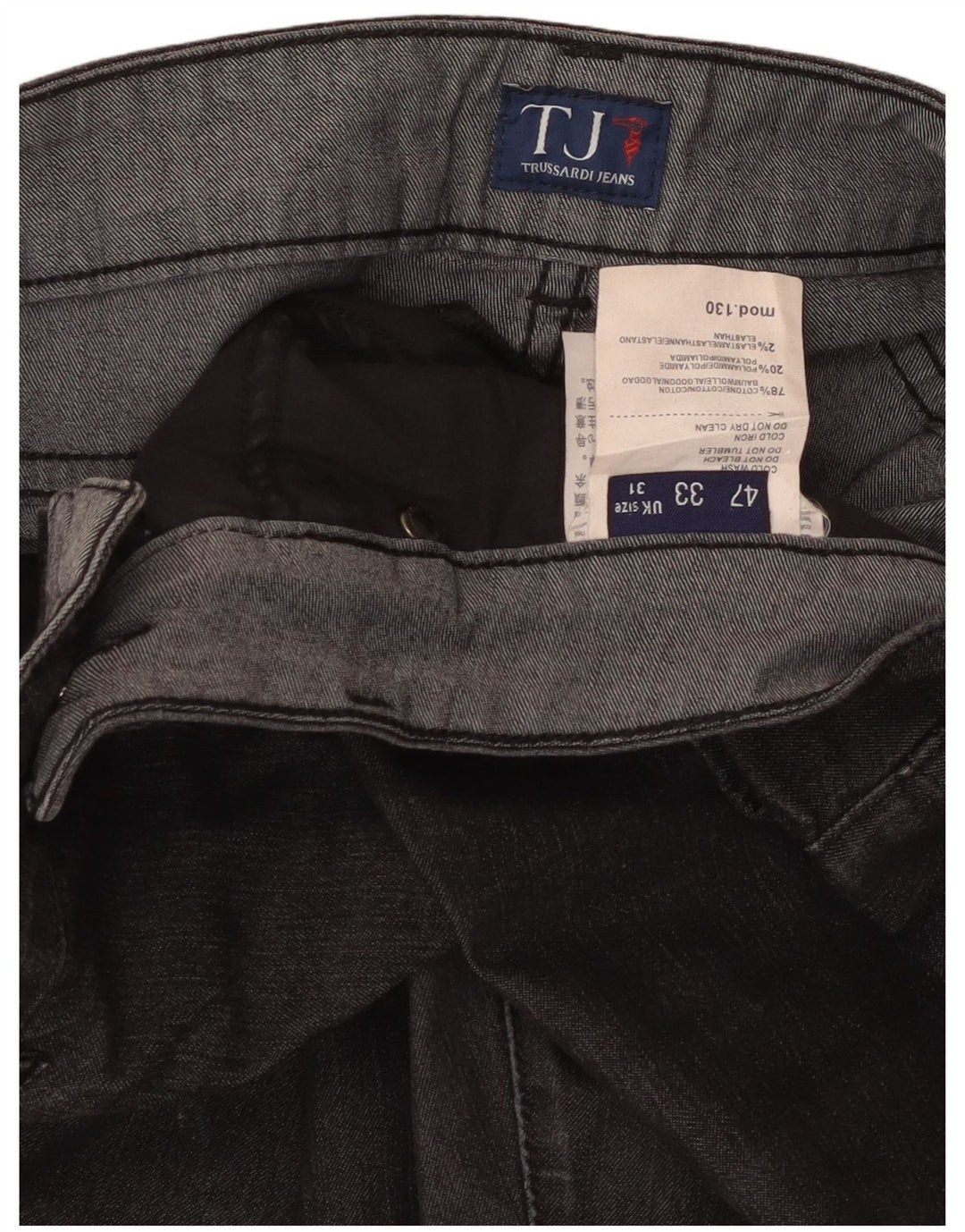 Γυναικείο τζιν Trussardi ίσιο W31 L26 μαύρο βαμβακερό