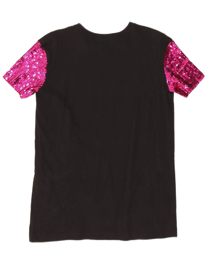 Zara Γυναικείο Graphic Tunic Top UK 10 Small Black Polyester