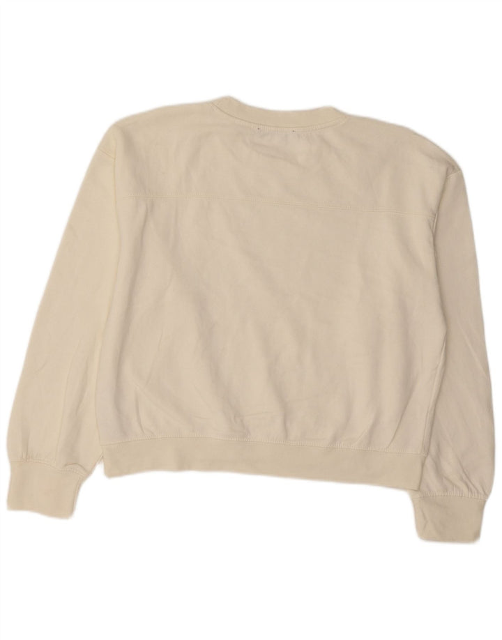 Zara Γυναικεία Φούτερ Jumper UK 14 Medium White Polyester