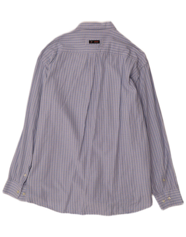 Vintage Ανδρικό πουκάμισο 2XL Blue Check Cotton