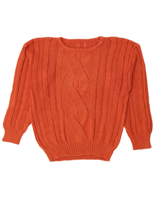 Γυναικείο πουλόβερ με λαιμόκοψη VINTAGE UK 14 Medium Orange