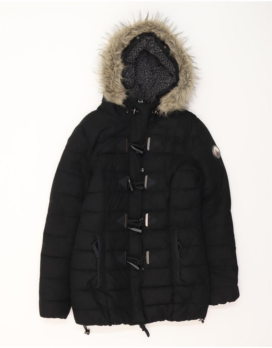 Γυναικείο μπουφάν με κουκούλα SUPERDRY UK 12 μεσαίο μαύρο πολυεστέρας