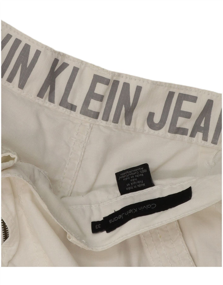 Ανδρικό σορτς Cargo Calvin Klein W33, μεσαίο λευκό βαμβακερό