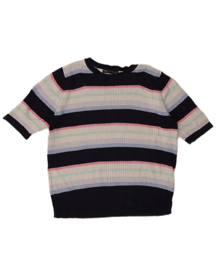 Marks & Spencer Γυναικείο T-Shirt τοπ UK 16 μεγάλα πολύχρωμα ριγέ