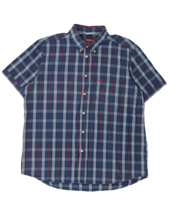 Ανδρικό κοντομάνικο πουκάμισο Carrera με κανονική εφαρμογή 2XL Μπλε βαμβακερό