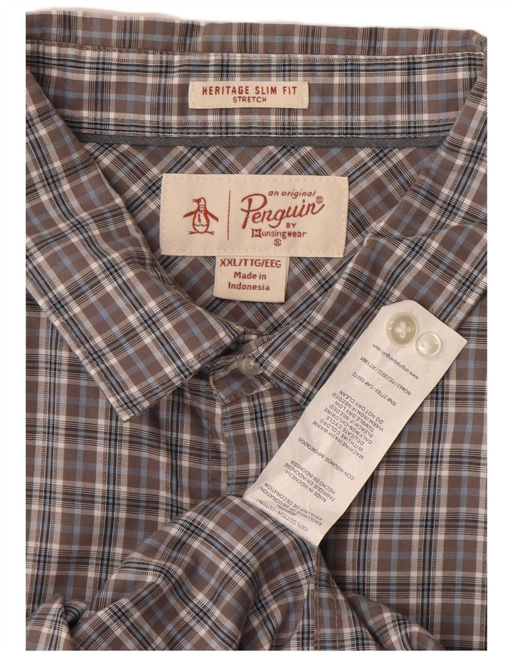 Ανδρικό πουκάμισο PENGUIN Heritage Slim Fit 2XL Γκρι βαμβακερό