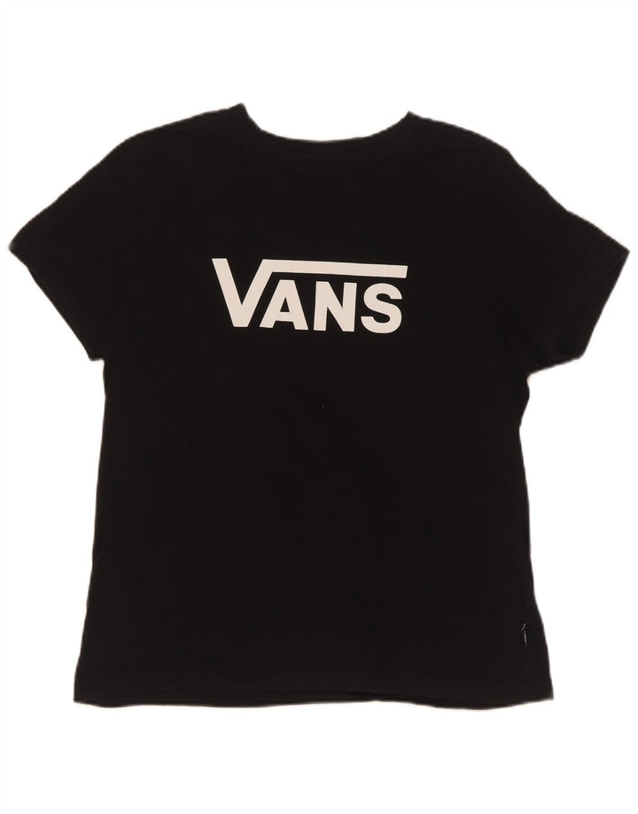 Vans Γυναικείο T-Shirt Top UK 12 Μεσαίο μαύρο βαμβακερό