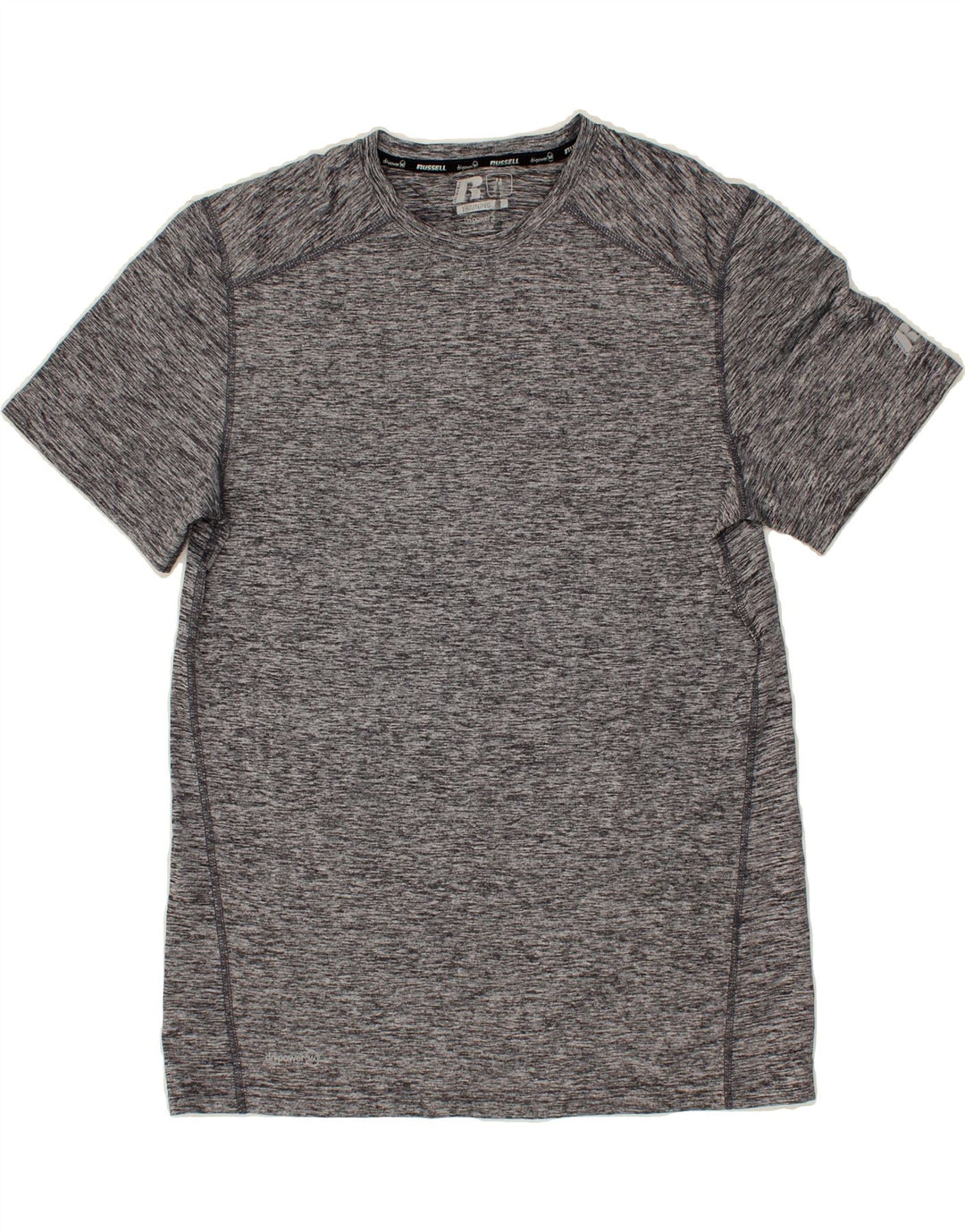 RUSSELL ATHLETIC Mens T-Shirt Top Medium Grey Flecked Polyester Vintage Russell Athletic and Second-Hand Russell Athletic from Messina Hembry 