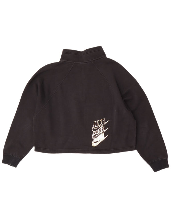 Γυναικείο φούτερ Nike Crop με φερμουάρ με λαιμόκοψη Jumper UK 16 μεγάλο μαύρο