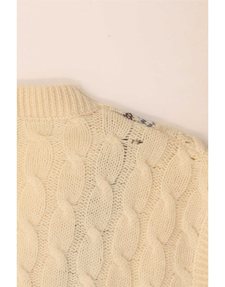 Vintage ανδρικό γιλέκο Tank Top Large Off White Fair Isle Wool