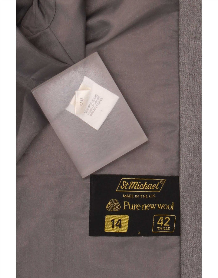 St Michael Γυναικείο Μπουφάν Blazer UK 14 Large Grey Wool