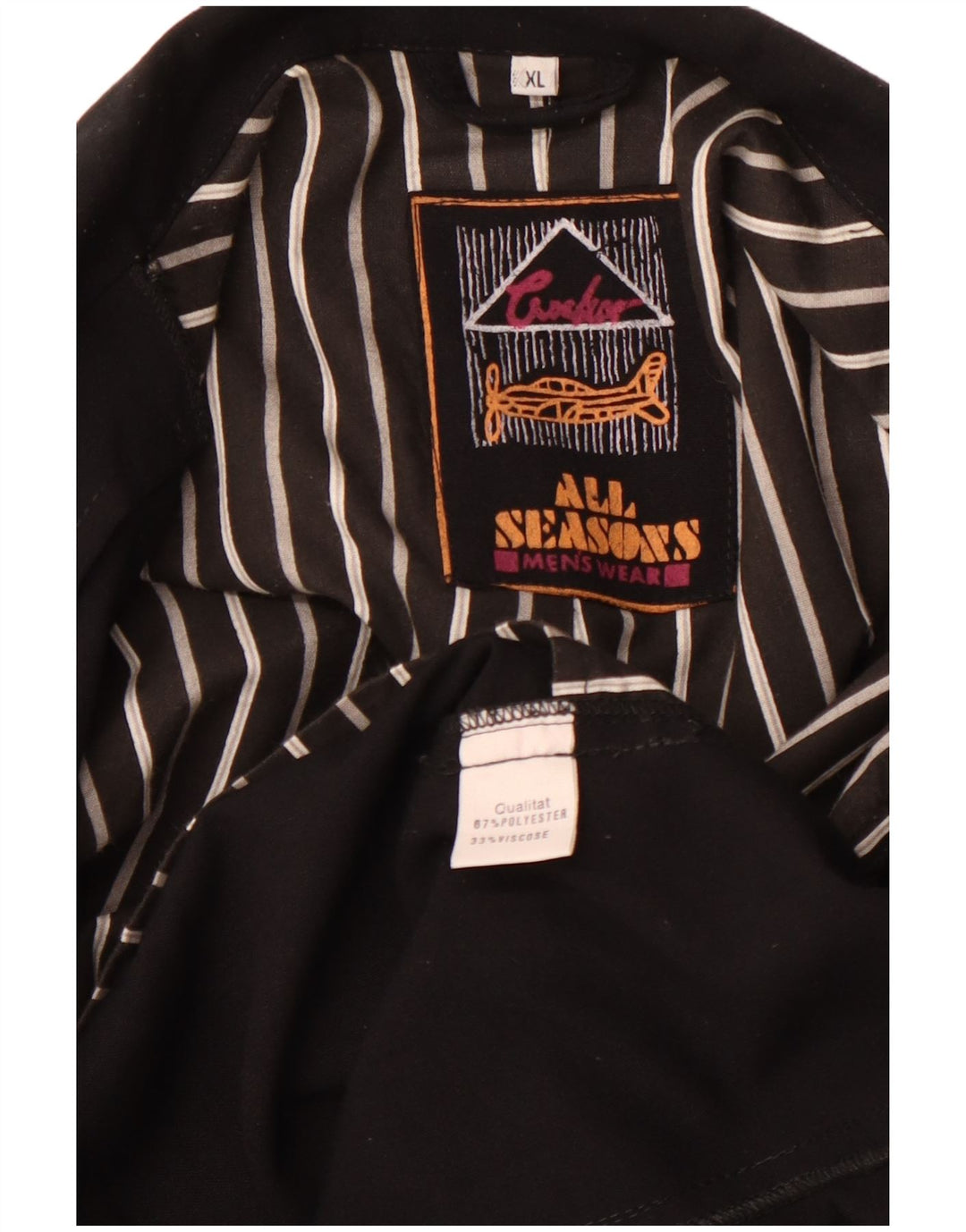 Ανδρικό σακάκι σακάκι με διπλό στήθος VINTAGE UK 42 XL Μαύρο πολυεστέρα