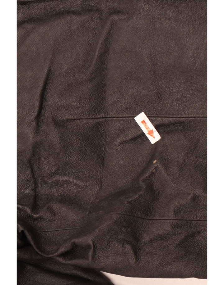 Vintage Ανδρικό Δερμάτινο Σακάκι Μπλέιζερ με 3 Κουμπιά UK 38 Μεσαίο Μαύρο Δερμάτινο