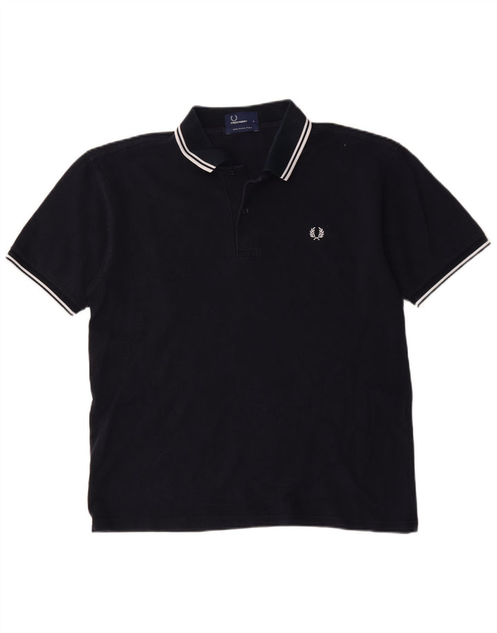 Fred Perry Ανδρικό πουκάμισο Polo μεγάλο μπλε ναυτικό βαμβακερό