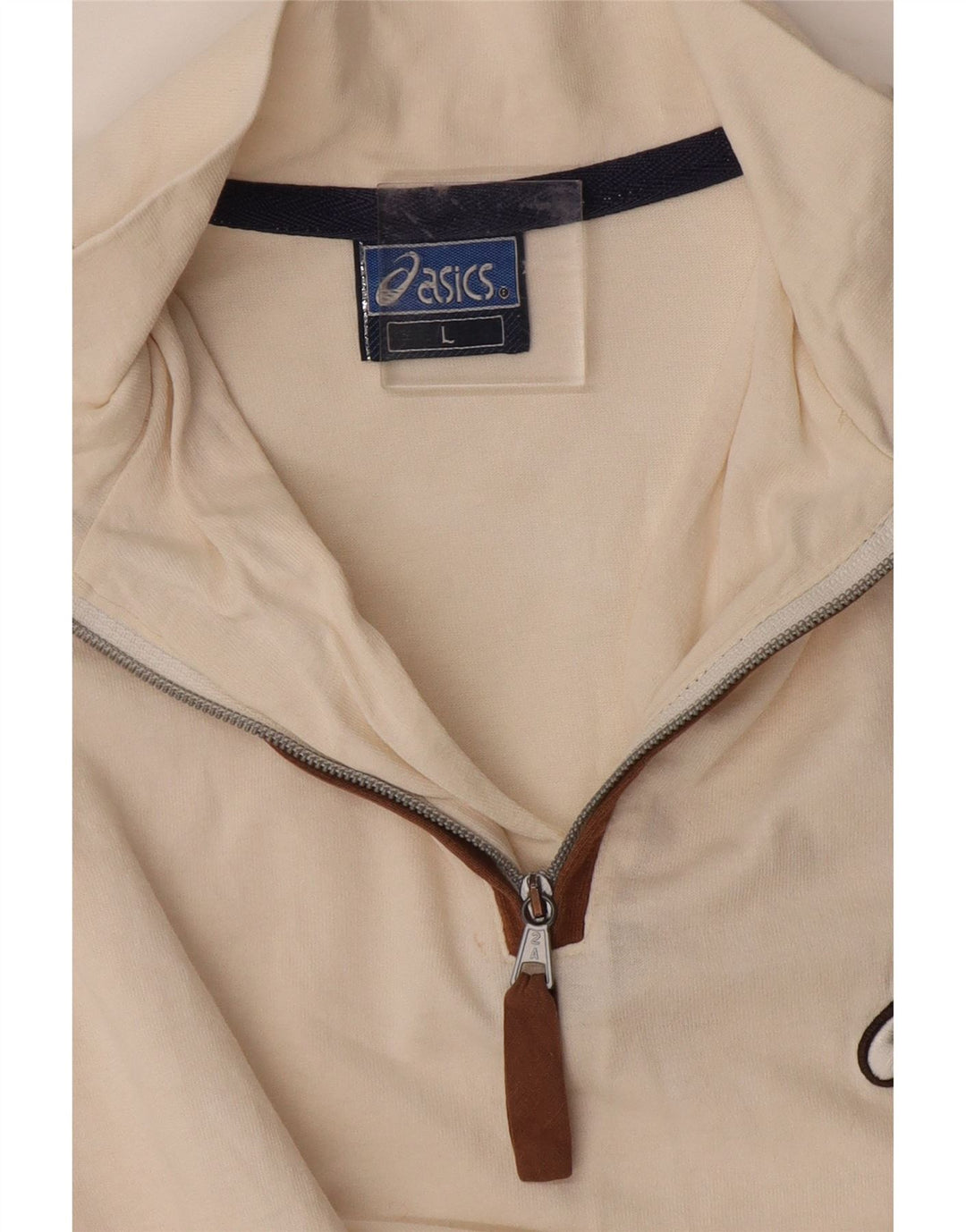 Ανδρικό T-shirt με φερμουάρ ASICS Top Large Off White