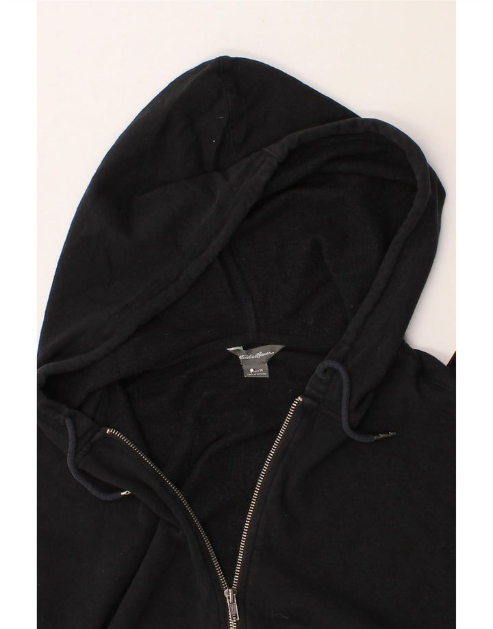 EDDIE BAUER Womens Oversized Zip Hoodie Sweater UK 14 Medium Black Cotton Vintage Eddie Bauer and Second-Hand Eddie Bauer from Messina Hembry 