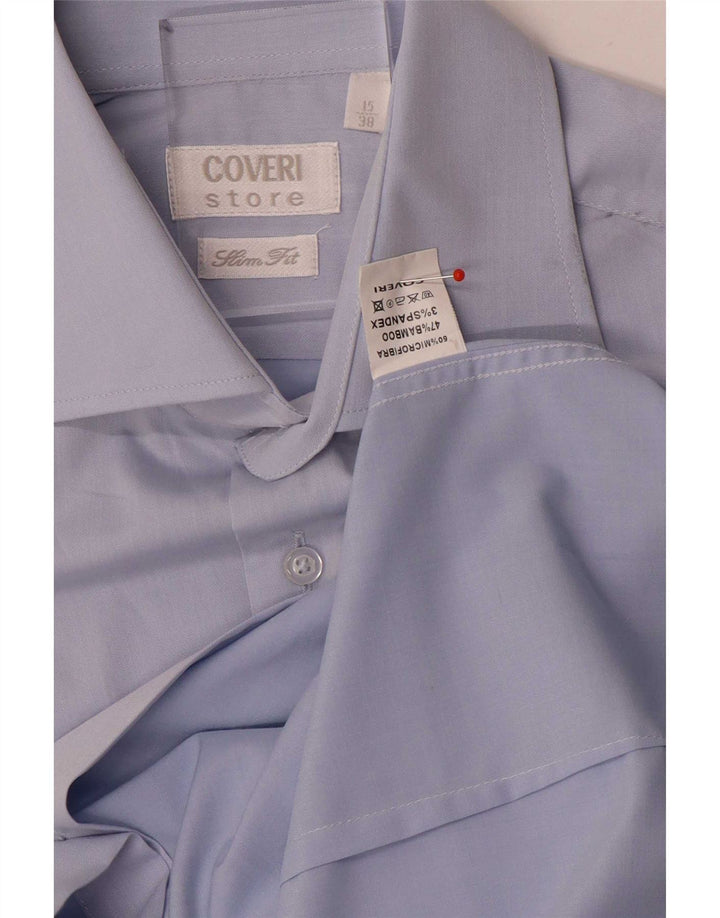Ανδρικό πουκάμισο Coveri Slim Fit Μέγεθος 38 15 Μεσαίο Μπλε Μικροΐνες