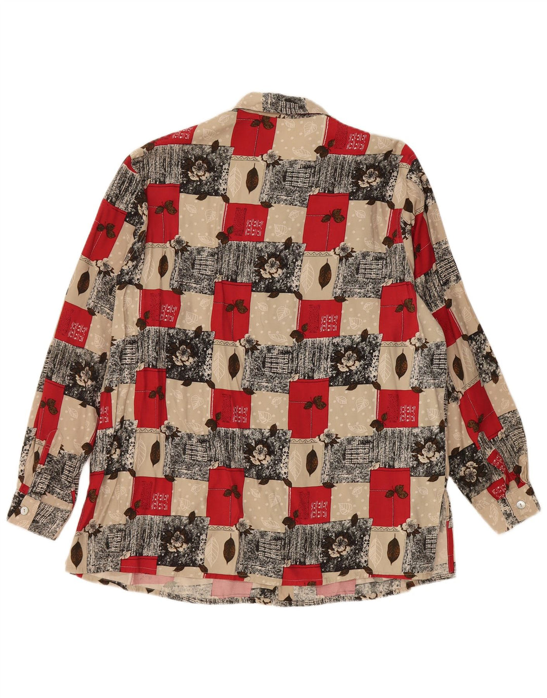 VINTAGE γυναικείο πουκάμισο μπλούζα UK 20 2XL Πολύχρωμη φλοράλ βισκόζη