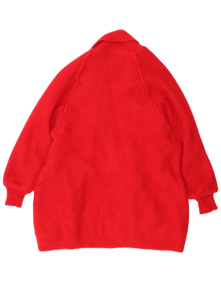 MADELEINE Womens Longline Open Cardigan Sweater UK 16 Large Red