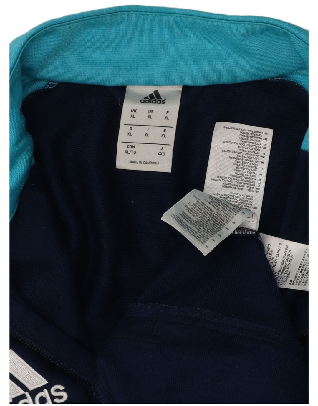 Ανδρική φόρμα ADIDAS Top Jacket XL Navy Blue Colorblock Polyester