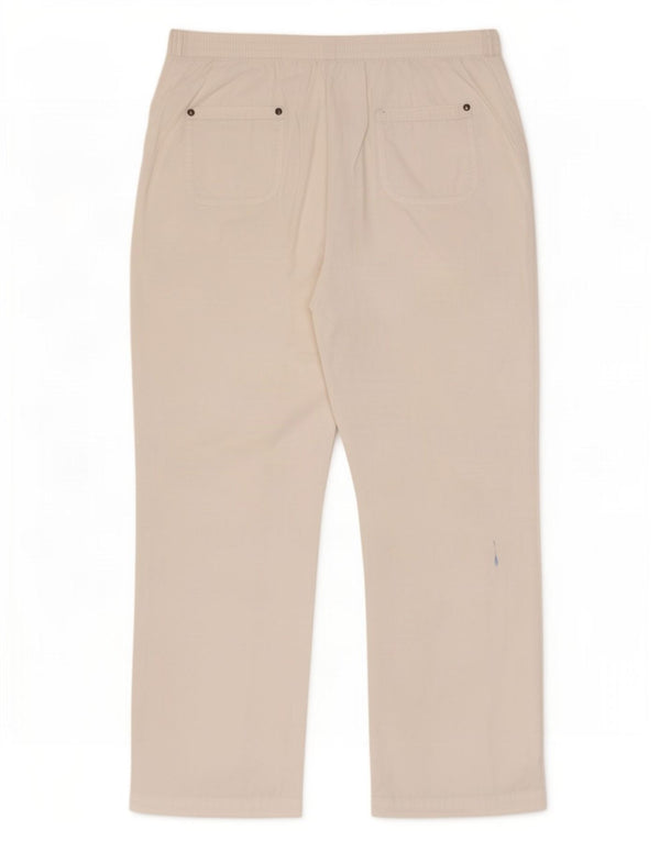 CLASSIC Γυναικείο ίσιο παντελόνι Chino UK 18 XL W36 L28 Λευκό βαμβακερό