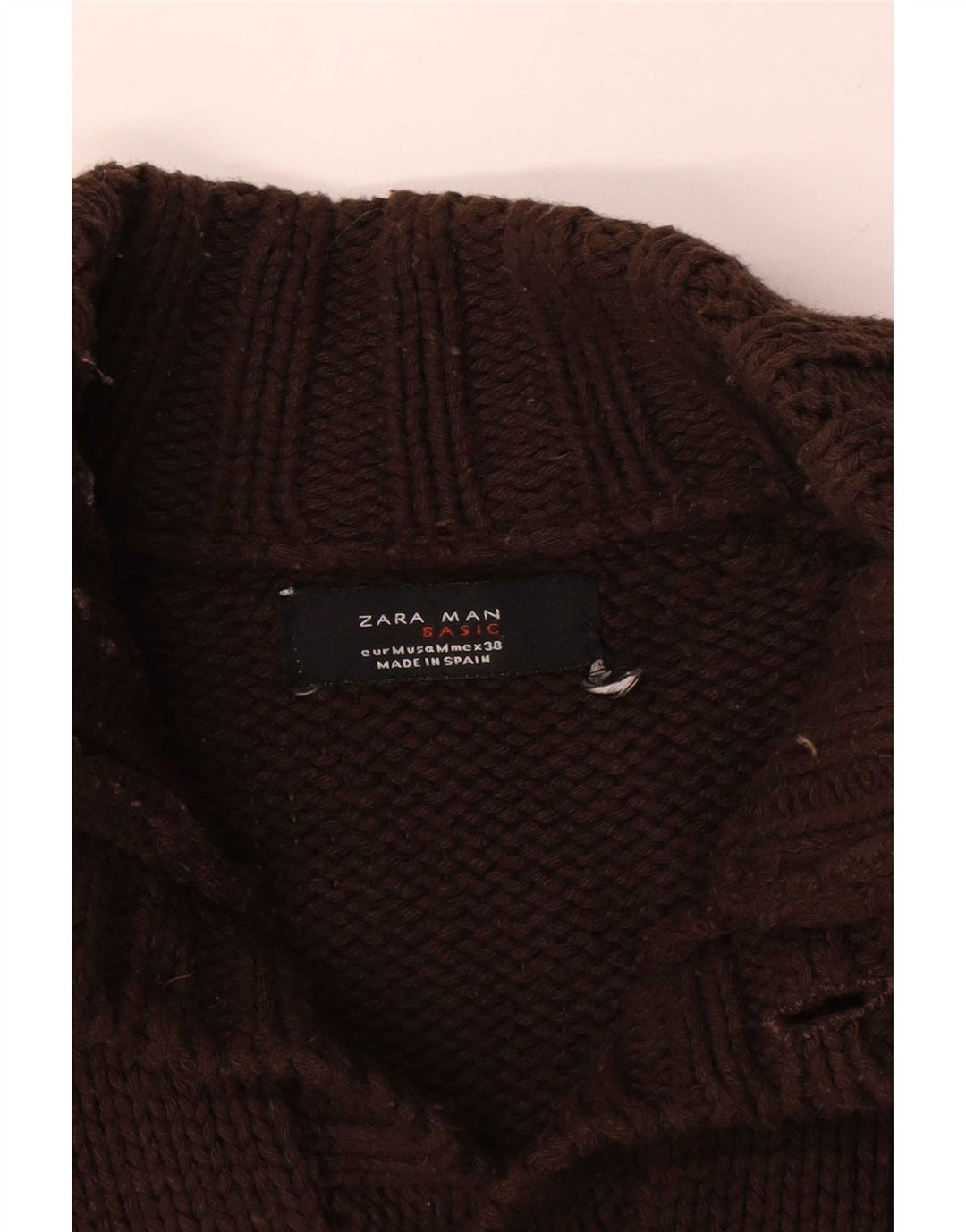 Ανδρικό πουλόβερ Zara Ζακέτα Μεσαίο Καφέ