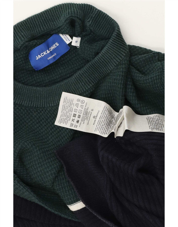 Ανδρικό πουλόβερ με λαιμόκοψη Jack & Jones Μικρό μπλε μπλε χρώματος