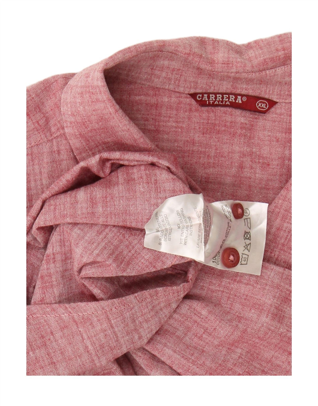 CARRERA Mens Short Sleeve Shirt 2XL Red Cotton Vintage Carrera and Second-Hand Carrera from Messina Hembry 