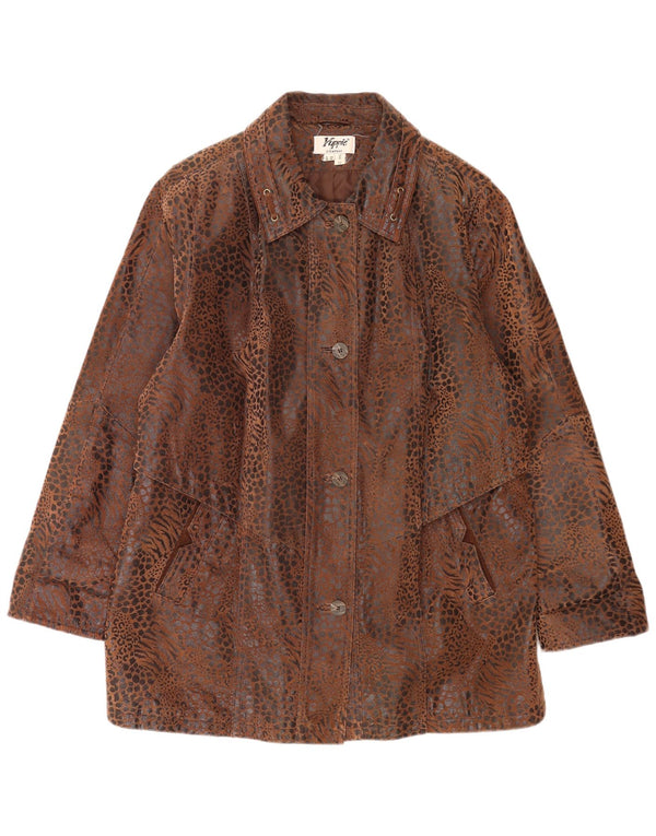 Yuppie Γυναικείο Δερμάτινο Μπουφάν UK 18 XL καφέ Animal print