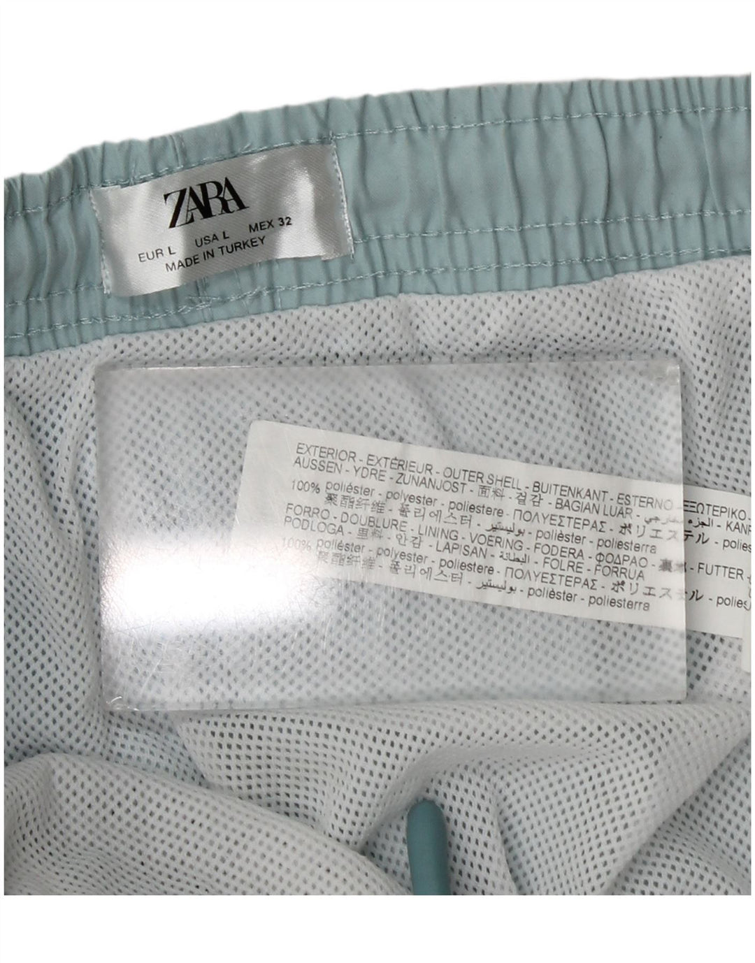 Zara Ανδρικό Σορτς Μαγιό Μεγάλο Μπλε Πολυεστέρα