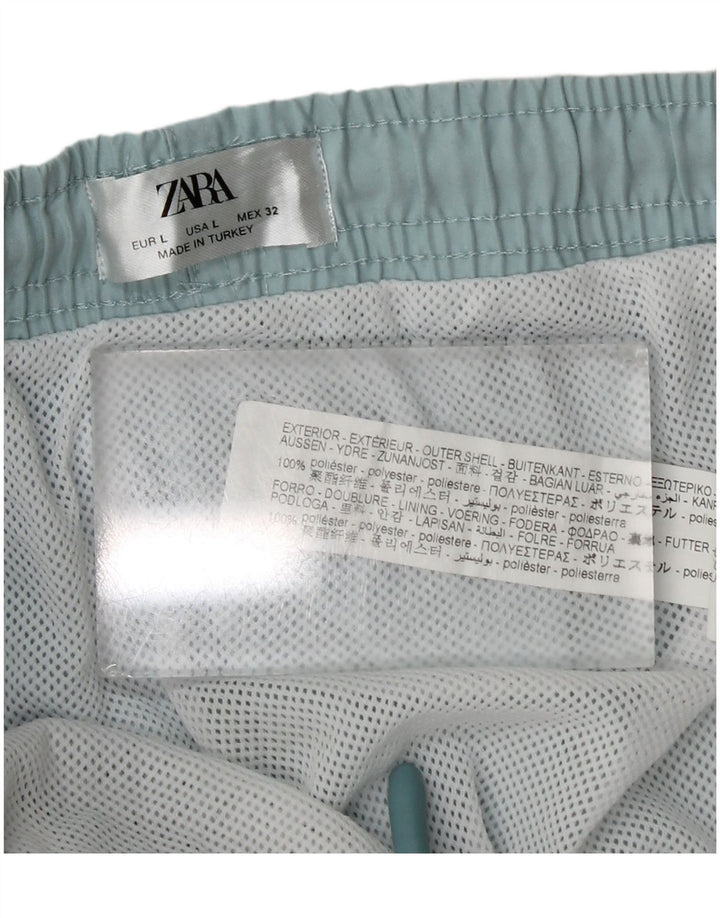Zara Ανδρικό Σορτς Μαγιό Μεγάλο Μπλε Πολυεστέρα
